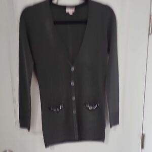 BONGO Dark Gray Button-Up Cardigan